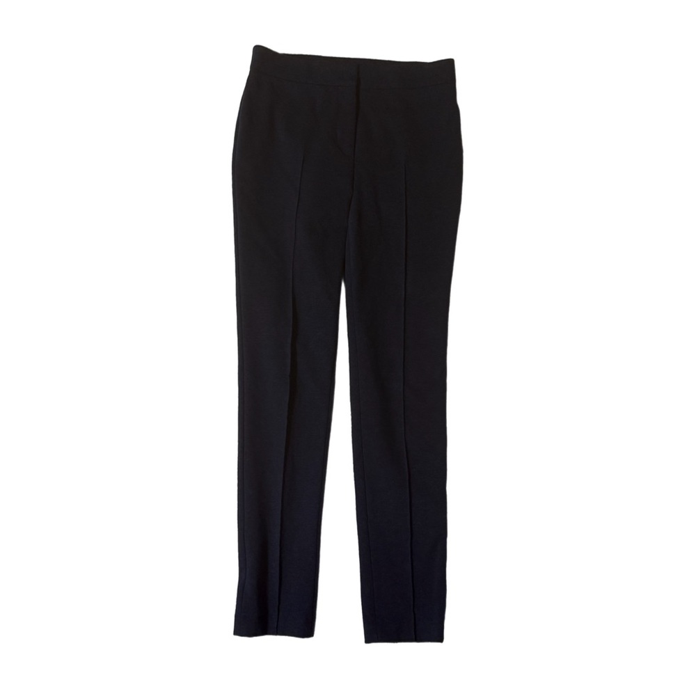 Akris Punto Womens Blue/Black Cotton-Blend Straight Leg Pants Size 4 Business